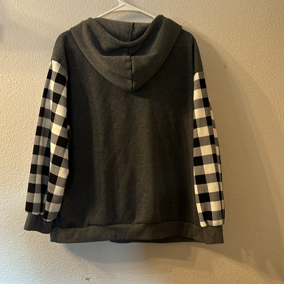 Shein curve plaid sleeve hoodie size 1XL - Picture 6 of 6